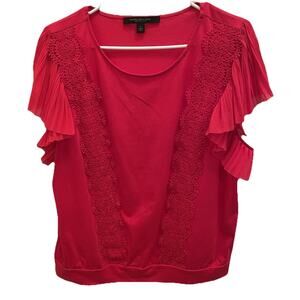 Marc New York Andrew Marc Womens Red Blouse Shirt Top Size L